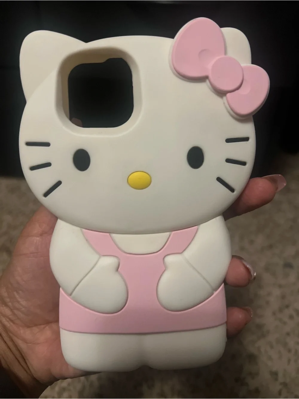 Hello Kitty Pink & White Silicone Phone Case - Cute Character Design